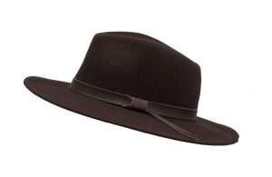 Walker & Hawkes Unisex Ranger Fedora Crushable Felt Hat with Leather Trim 